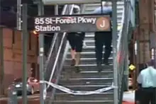 Stairs to the subway platform